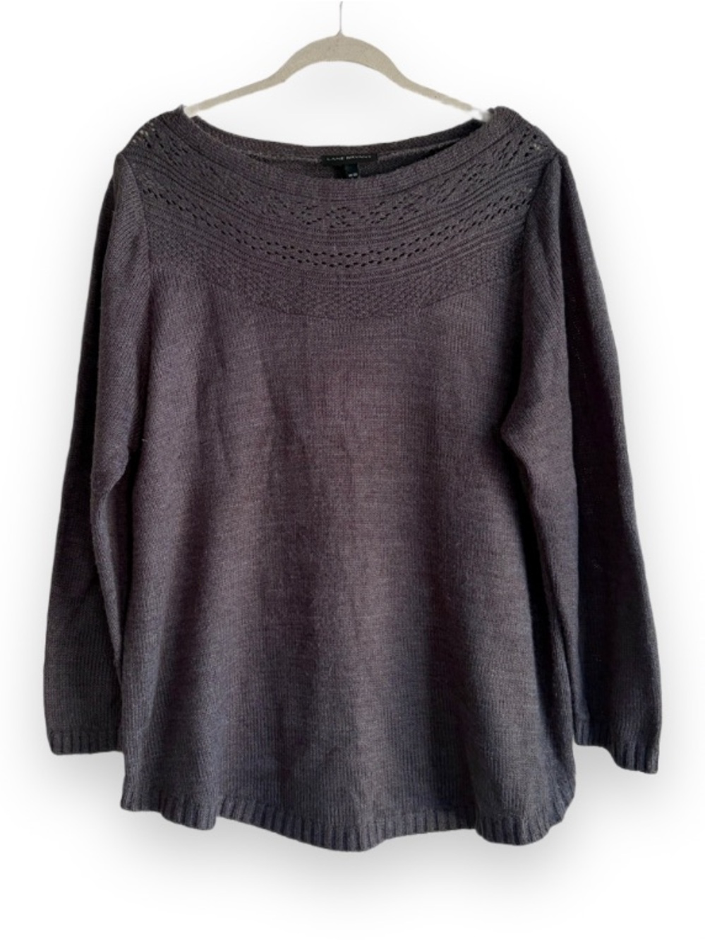 Lane Bryant Charcoal Gray Lace Yoke Sweater Size 18/20